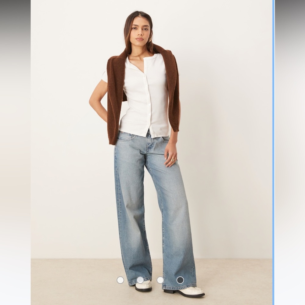 Abercrombie & Fitch Ribbed Button Through Top